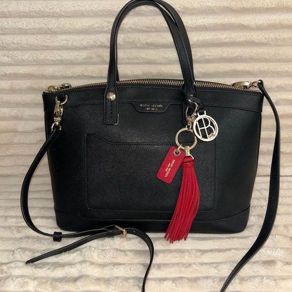Henri Bendel Black Satchel with Red Tassel - Picture 1 of 9
